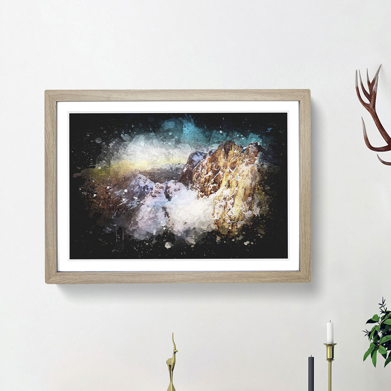 Hoher Dachstein Mountain in Austria - Framed Print, Oak Framed, 62cm H x 87cm W x 2cm D