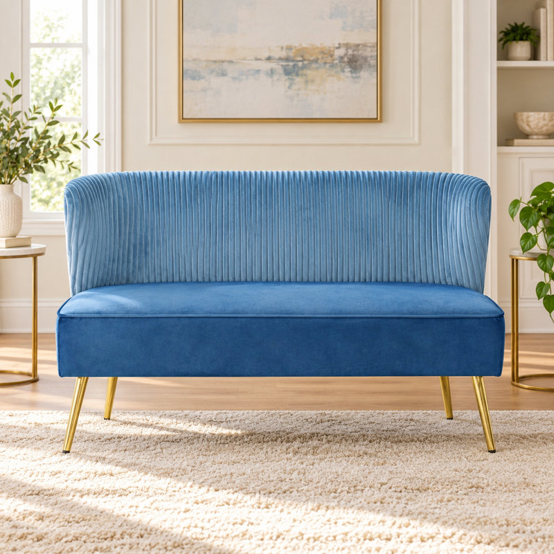  Melaka Sofa, 32.3" H x 57.1" W x 27.2" D, Blue
