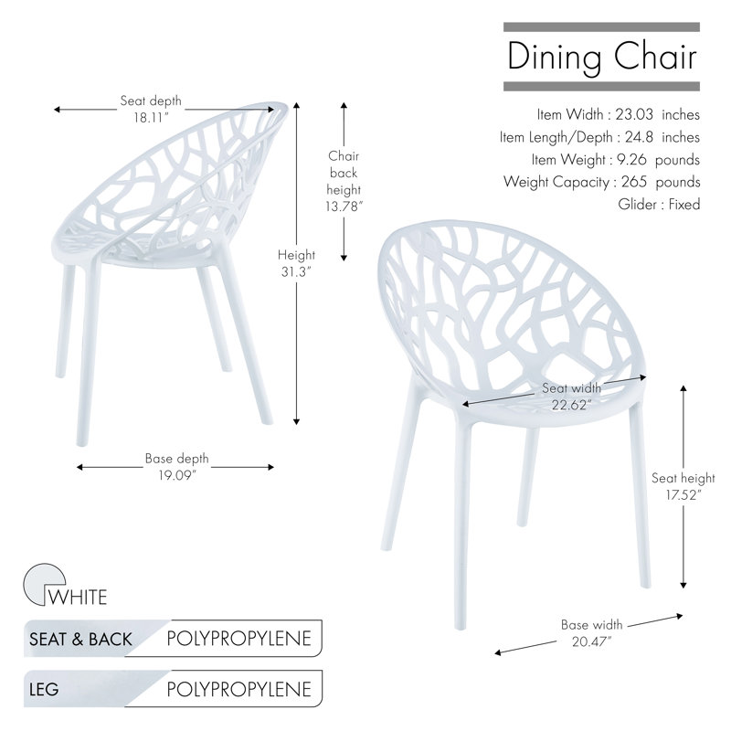 Chaise d'appoint empilable Hurd, Blanc