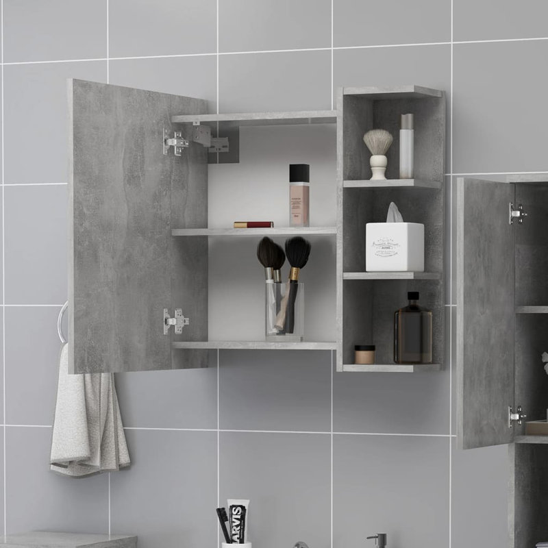 Bathroom Cabinet Bathroom Vanity Unit Linen Cabinet Engineered Wood, Concrete Gray