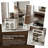 This Walnut-Wood, Cream-White Kitchen And Dining Set Features A Retractable Dining Table And A Movable Island With Folding Mechanism, Power Outlets, Brake Lock, And Drawers, Making It Suitable For Various Kitchen And Dining Room Settings.-1605487030