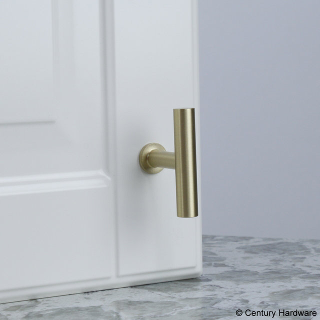 Hand Painted 2" Length Bar Knob, Satin Brass