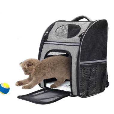 Tucker Murphy Pet™ Pet Carrier Backpack For Cats, Dogs And Small Animals,  Portable Pet Travel Carrier, Super Ventilated Design, Airline Approved,  Ideal For Traveling/hiking /camping,black And Gray