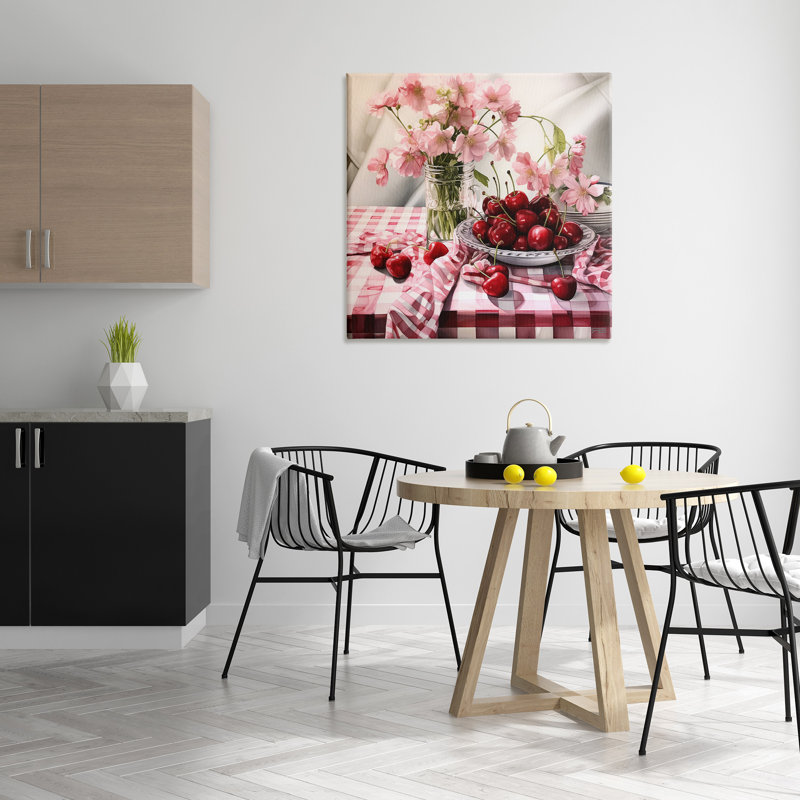 "Summer Cherries & Florals" par RB sur, H 36 po x l 36 po