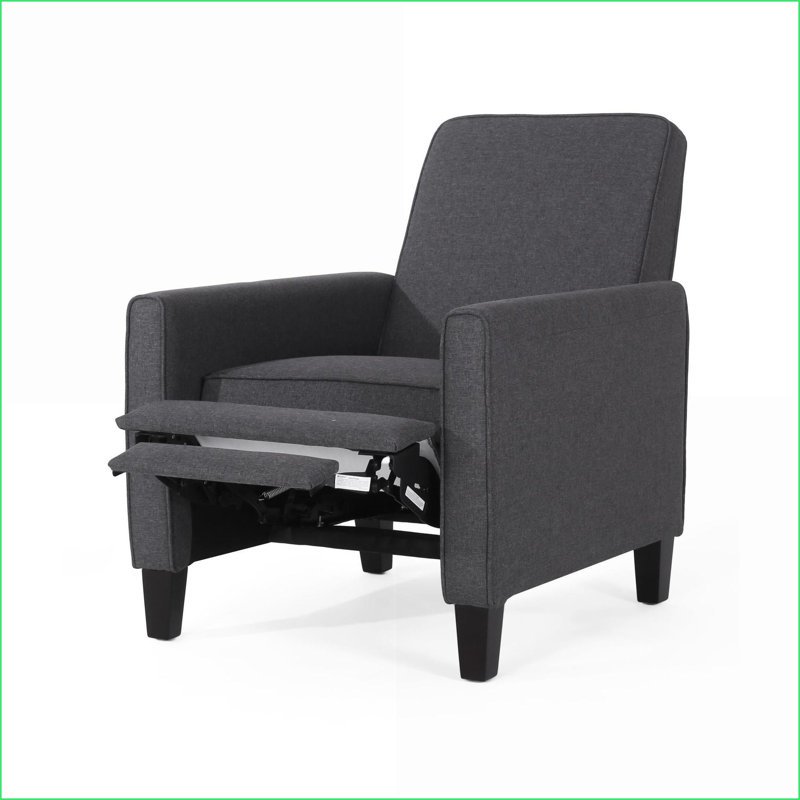 Fauteuil inclinable, contemporain en tissu à dossier poussoir - Fumée | Conception compacte pour petits espaces