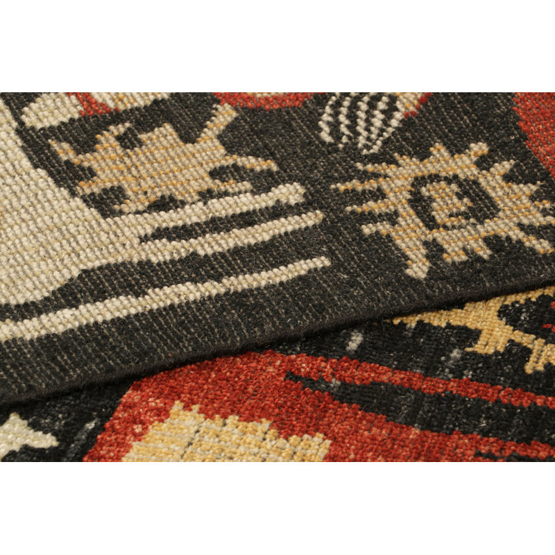 Burano Hand Knotted Wool Animal Print Area Rug, Rectangle 5' x 8'