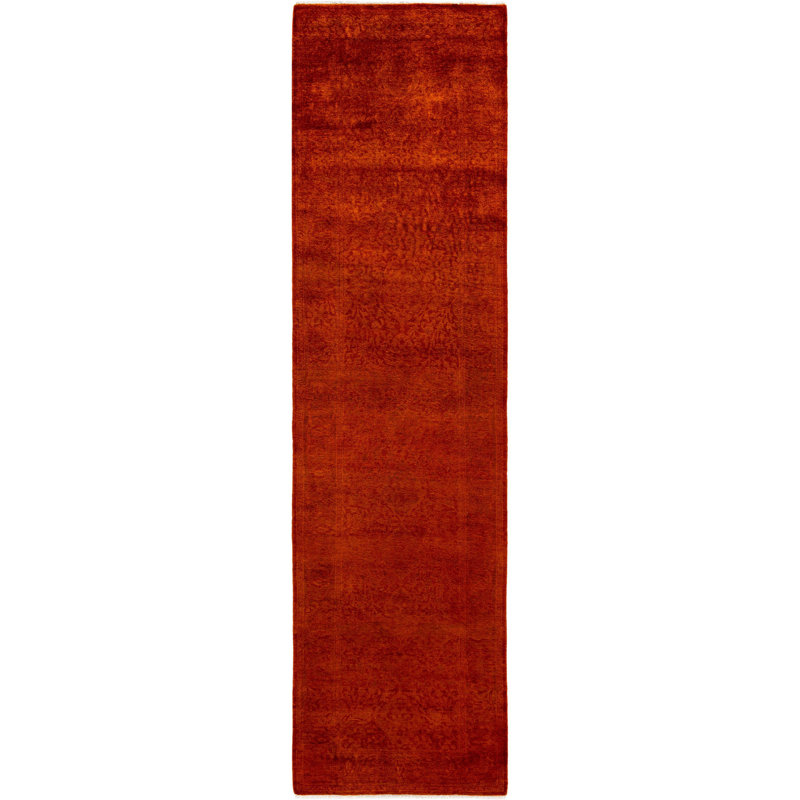 Overdyed One-of-a-Kind 2' 7" X 10' 0" Hand Knotted Area Rug