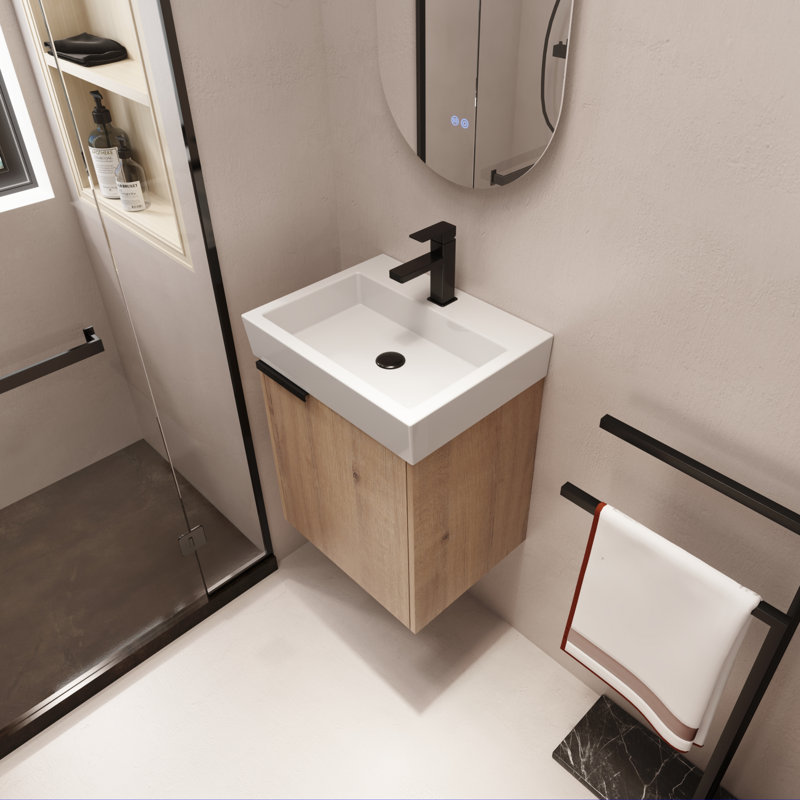 Meuble-lavabo simple 18,57 po avec plateau en céramique