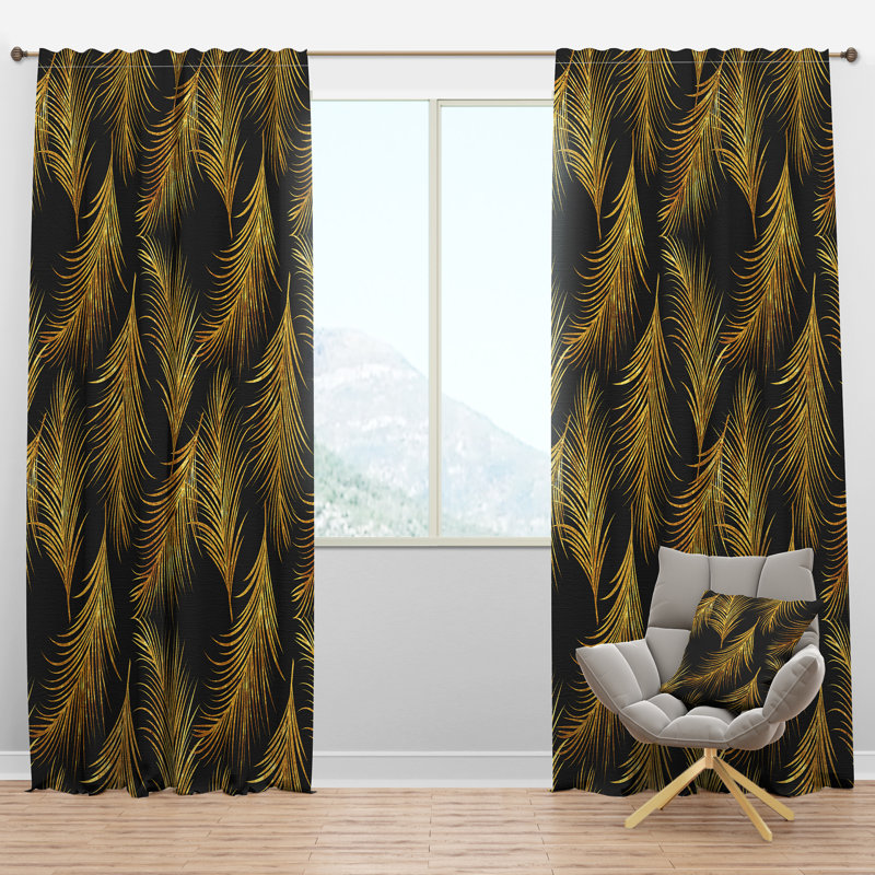 Panneau de rideau simple semi-transparent Golden, l 52 po x L 90 po