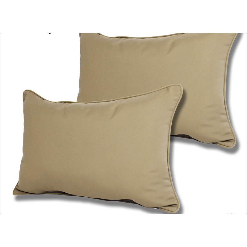  Sunbrella Outdoor Lumbar Pillow, Antique Beige