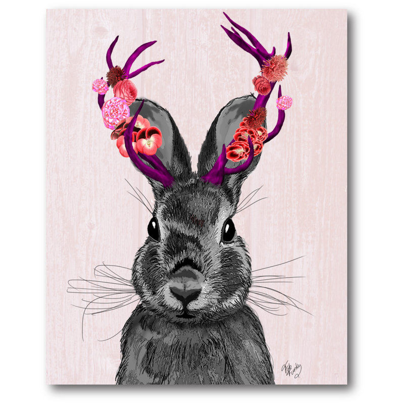 " Jackalope With Pink Antlers "