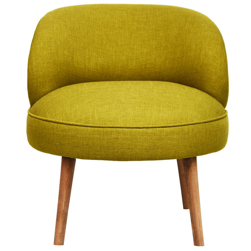 Fauteuil à oreilles Modern, structure en bois massif, vert arachide, 23,6 po x 26,0 po x 26,4 po | Tissu 100% polyester, facile à nettoyer | 32 coussins en mousse pour un confort ultime | Style rustique et du sud-ouest pour la maison et l'hôtel