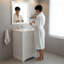 Meuble-lavabo autoportant blanc de 20 pouces avec lavabo en céramique et porte à fermeture en douceur, style moderne | Idée de cadeau