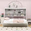 Lit escamotable en bois avec canapé pliant et tablettes et lumière DEL-623660278