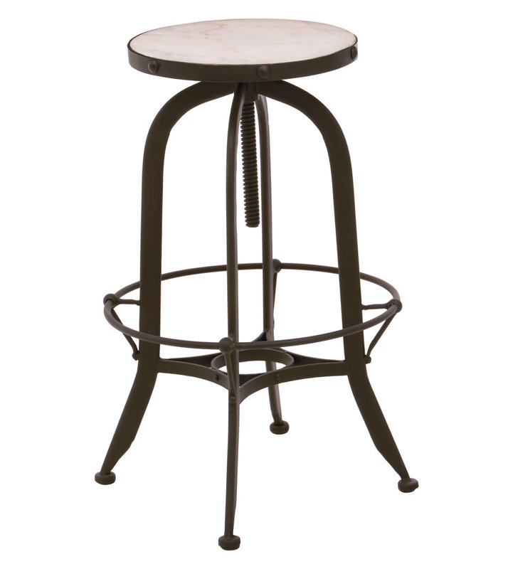 Counter Stool with Metal Frame, White/Black