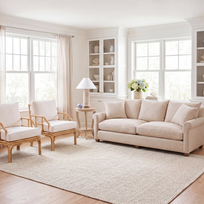 Debroh Springs Handmade Jute/Sisal Ivory Area Rug, Rectangle 8' x 10'