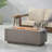 40" Outdoor 40,000 BTU Rectangular Mgo Concrete Propane Fire Pit, Dark Grey (Tank Cover Not Included)-27068874