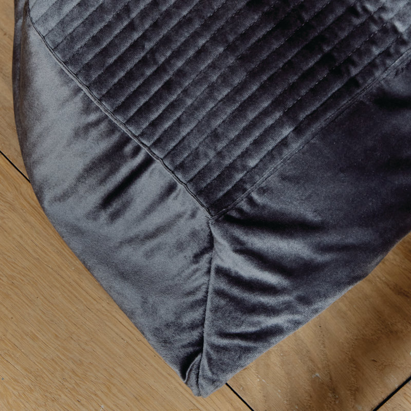 Linear Velvet Bedspread, Grey