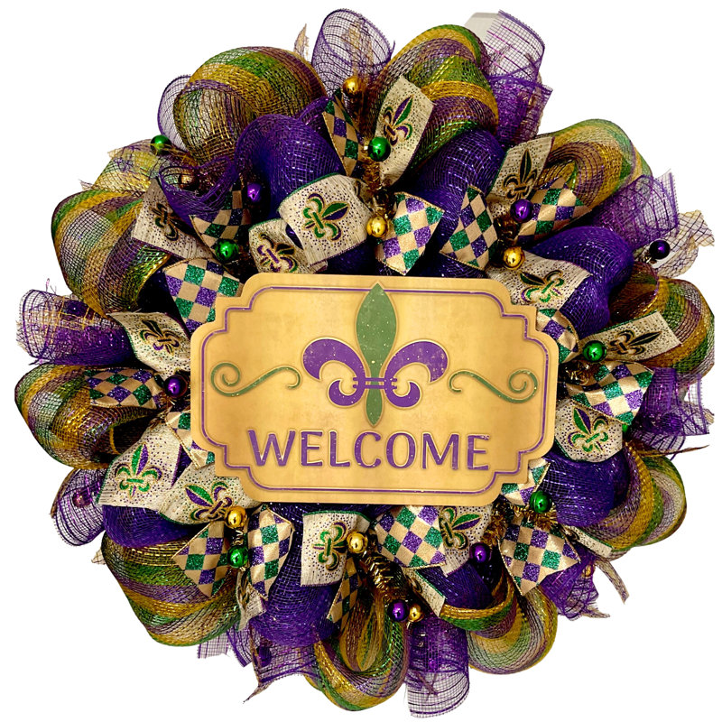 Couronne Mardi Gras Fleur De Lis Welcome