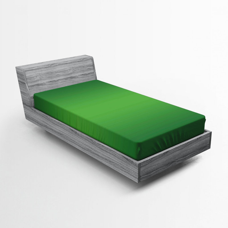 Microfiber Abstract Fitted Sheet, Twin Fitted Sheet, Dark Green, 100% Brushed microfiber fabric