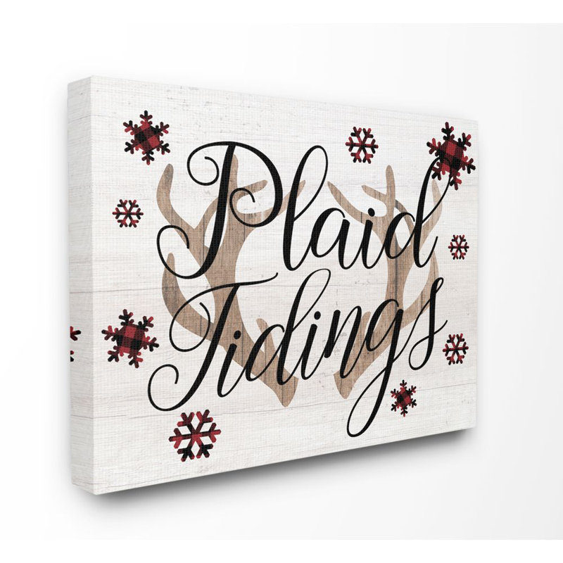 «Plaid Tidings Antler», reproduction d'art textuel, Toile tendue, H 16 po x l 20 po