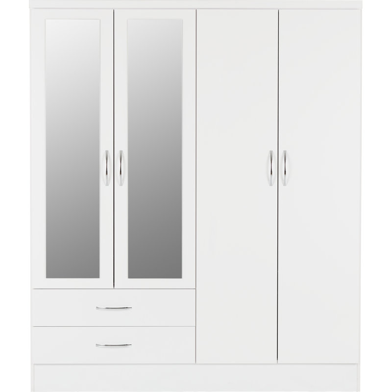 Cascio 4 Door Wardrobe, White Gloss