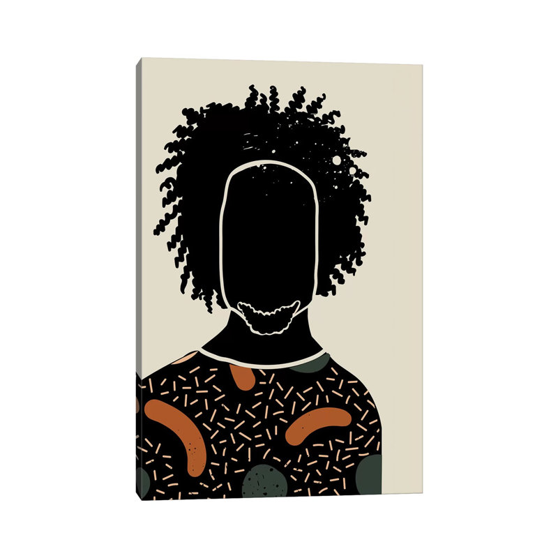 «Black Hair IX», reproduction d'impression, Pas de tapis, H 32 po x l 48 po x 1,5 po, Toile tendue