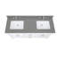 61 po Comptoir en quartz mat avec deux éviers rectangulaires Lotte Radianz Contrail-560275754