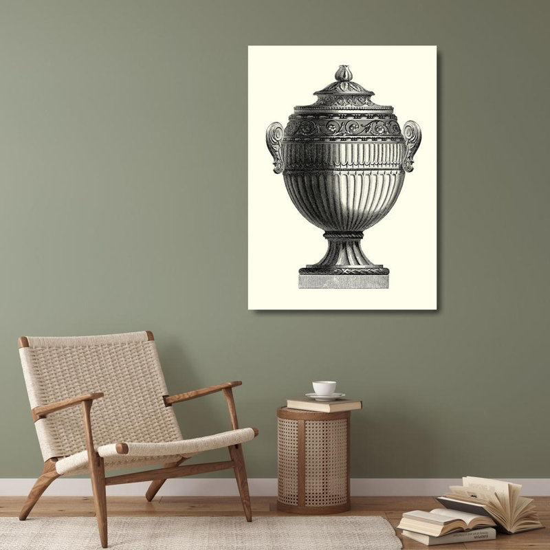 Art sur toile tendue avec Alcott Hill® Vision Studio, titre: Mini BW Empire Urn II, ZHC