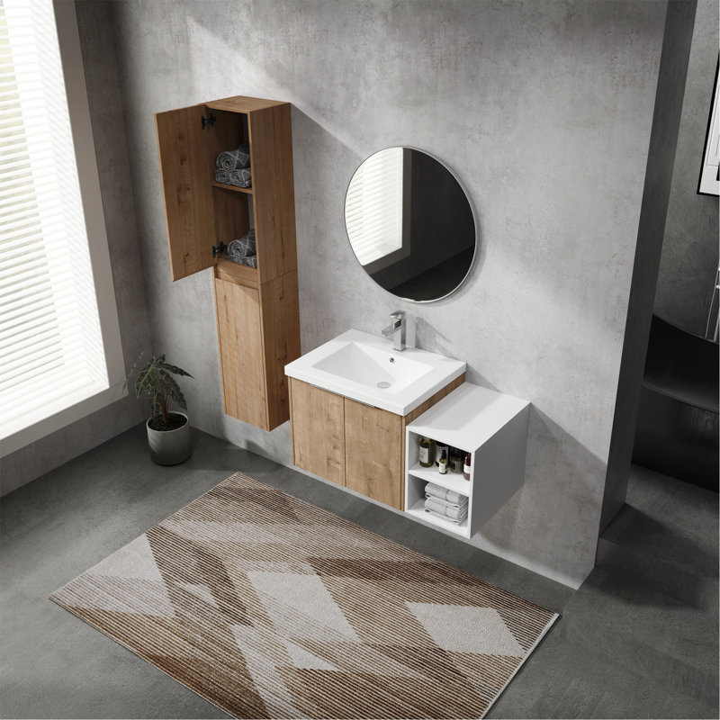 Charmant meuble-lavabo avec rangement abondant et design exquis