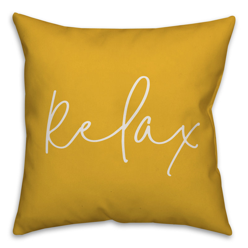 Housse et insert de coussin décoratif carré Whimsical Diamond Relax, H 20 po x l 20 po, Jaune