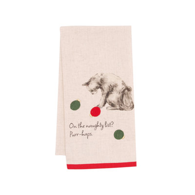 Serviette de Noël Ornement jouets Naughty Cat