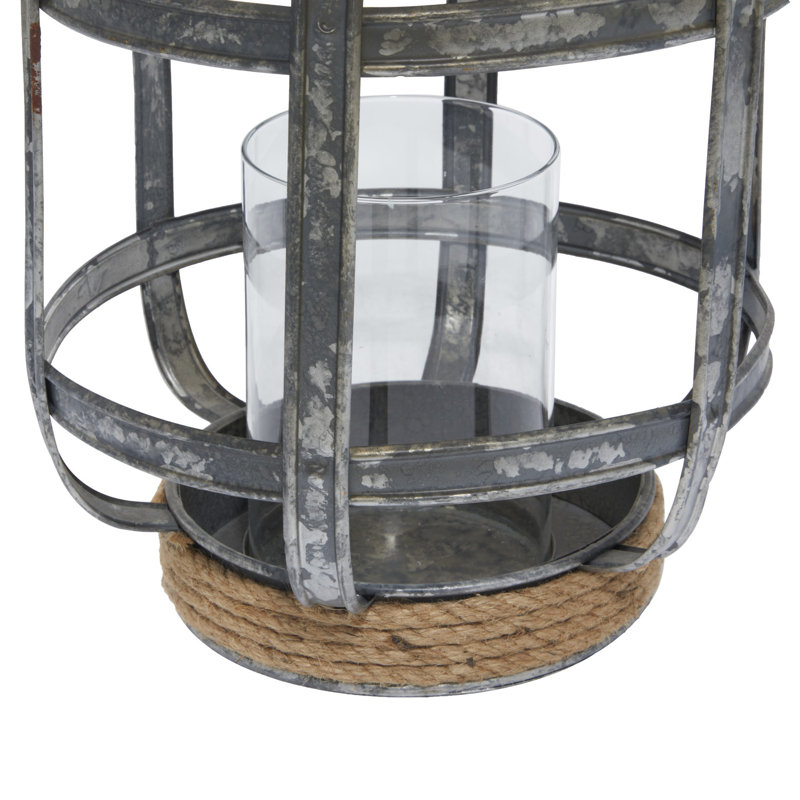 Lanterne de table en fer, H 13 po x l 10 po x P 10 po