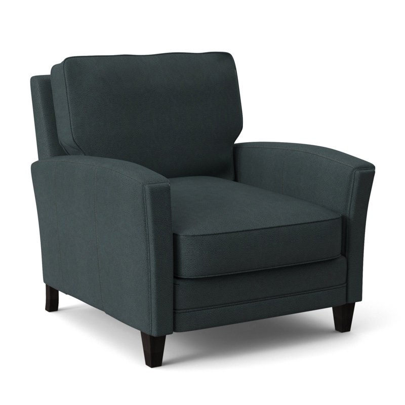 Zion Armchair, Aline Light Gray Stonewash Genuine Leather, Plantation