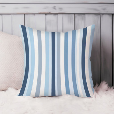 Abstract Blue Stripes Pattern I Pillow Cover