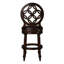 Tabouret de bar en bois à dossier haut de 31 po avec siège pivotant rembourré, détails décoratifs ouverts à siège rond, restauration automatique à 180 degrés, pieds tournés qui ajoutent un attrait visuel, cadre confortable sur structure solide,