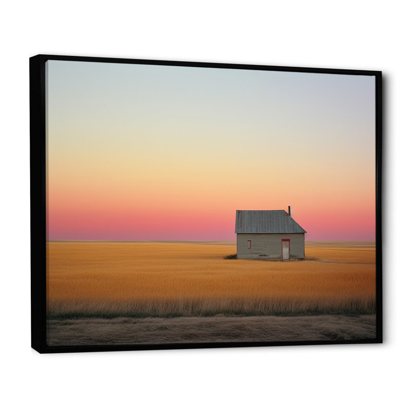 Horizons sans fin des Prairies au coucher du soleil, Cadre flottant noir, H 24 po x l 32 po