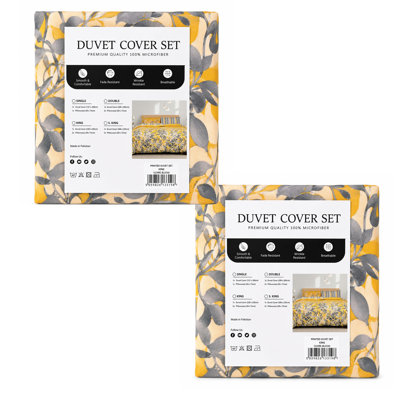 Aspire Homeware Ochre Floral Duvet Cover Set (Pack of 2)
