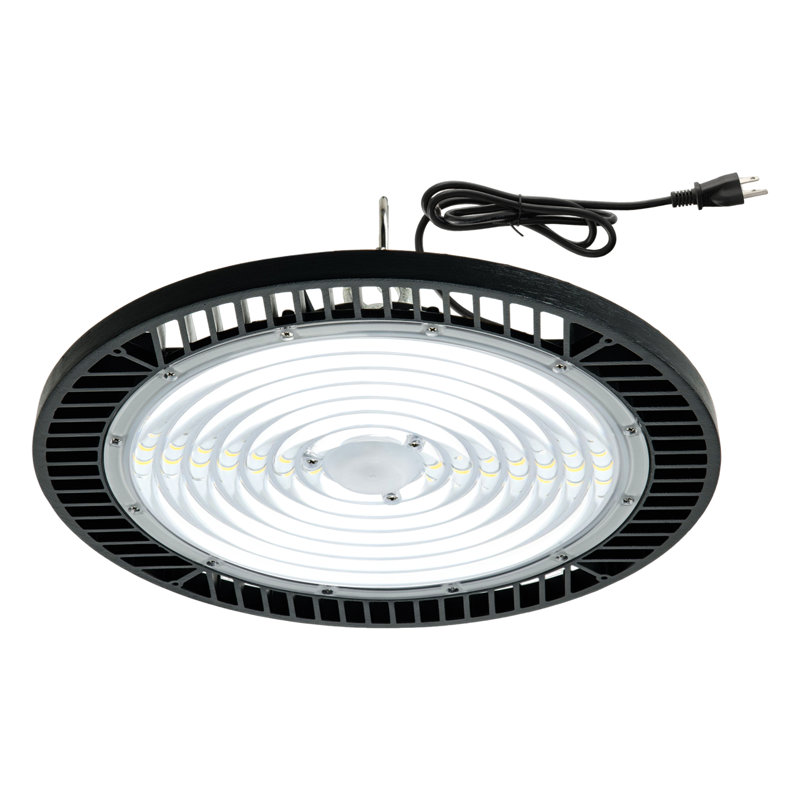 Éclairage industriel ultra-lumineux ultra-lumineux 300W UFO High Bay 13,6 pouces à intensité variable pour entrepôt, atelier, garage