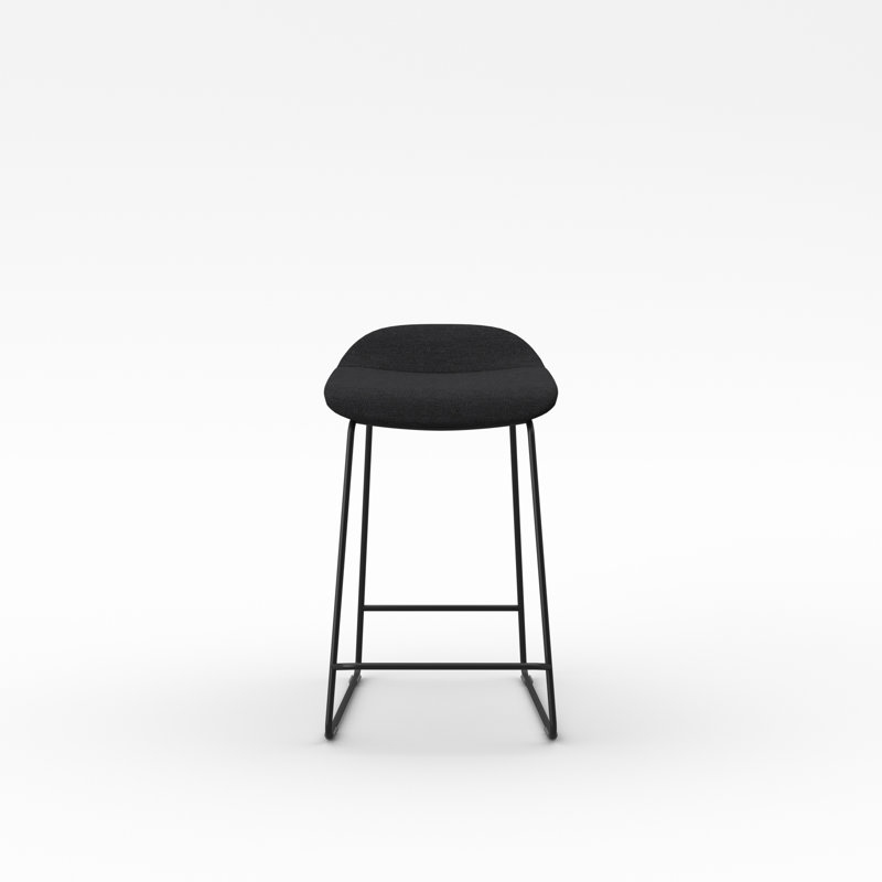 Tabouret Lilly , Noir, Mélange de polyester Nightfall, Tabouret de comptoir (siège d'une hauteur de 24 p