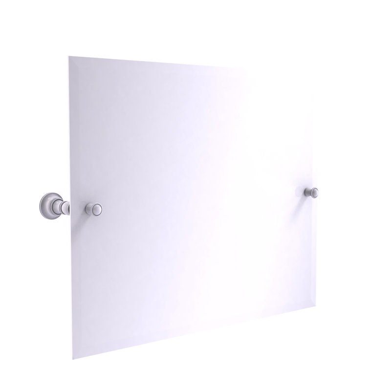 Miroir de meuble-lavabo biseauté sans cadre Freyja, Blanc mat, 21 po x 21,8 po