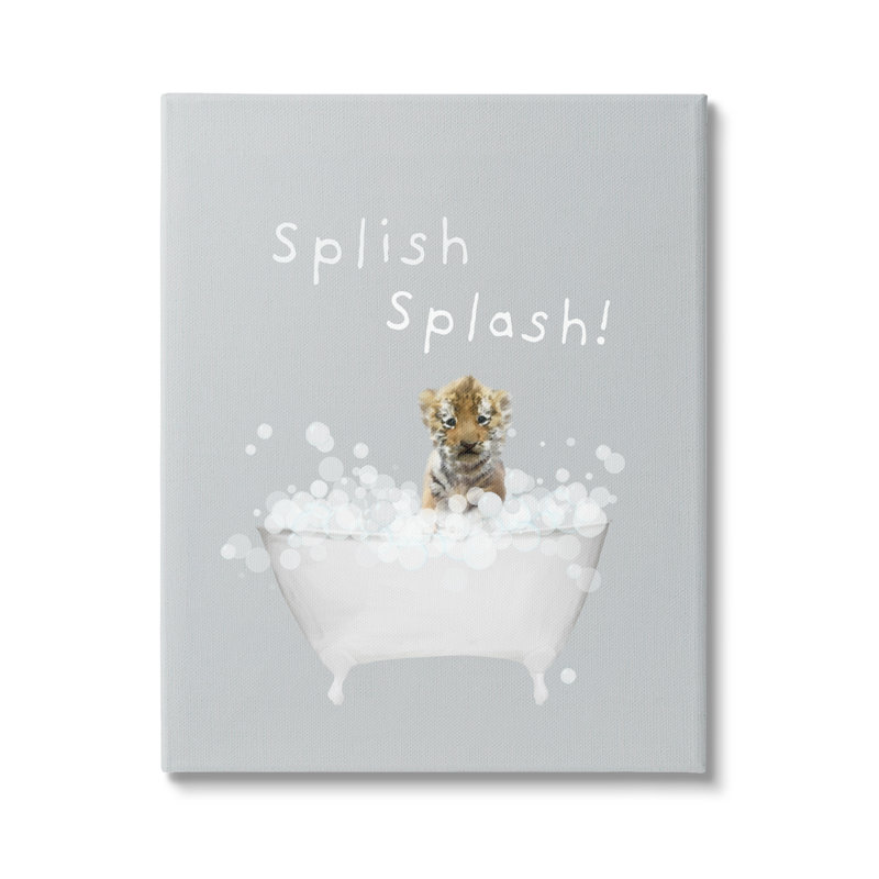 «Splish Splash Baby Tiger» par Leah Straatsma, H 40 po x l 30 po x P 1,5 po