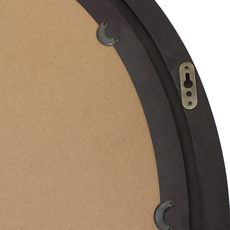 Miroir d'appoint Brendalyn, Noir, 36 po x 36 po