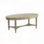 Table basse ovale avec tablette inférieure ouverte - finition blanc antique français