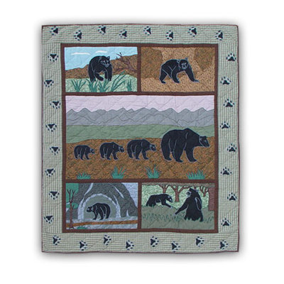 Bear Country Quilted Throw Blanket