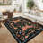 Farmhouse Floral Machine Washable Rug with Non Slip TPR Backing Soft Thin Foldable Mat Botanical Butterfly Printed Carpet Low Pile Non Shedding Carpet-343887734