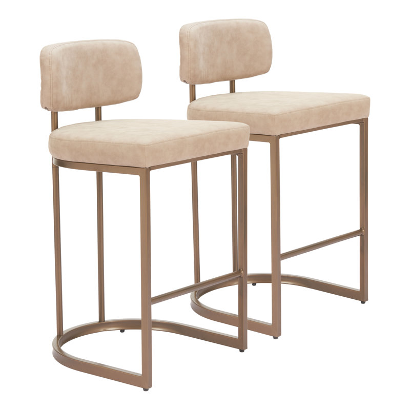 Velar Counter Stool (Set Of 2) Beige, Counter Stool (26" Seat Height)