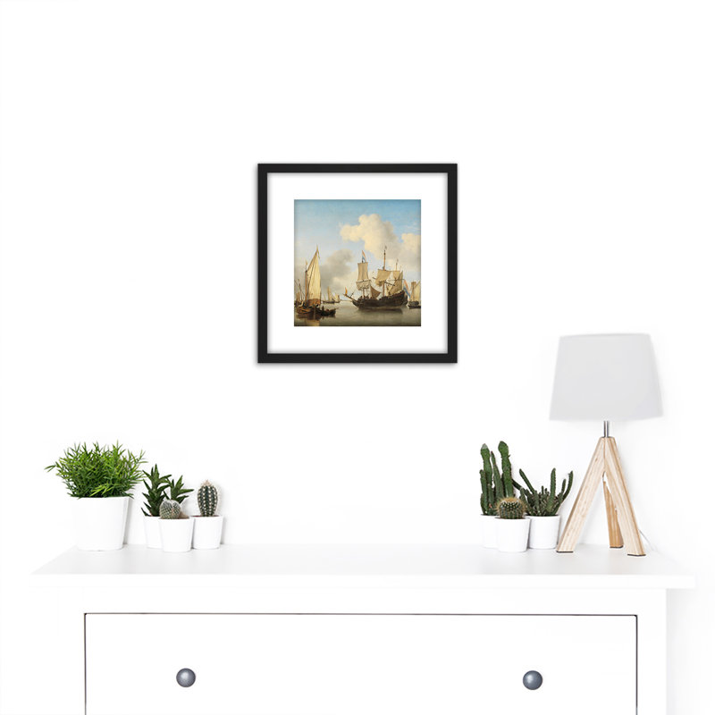 Van De Velde Ships At Anchor On Coast by Willem Van De Velde The Younger - Single Picture Frame Painting