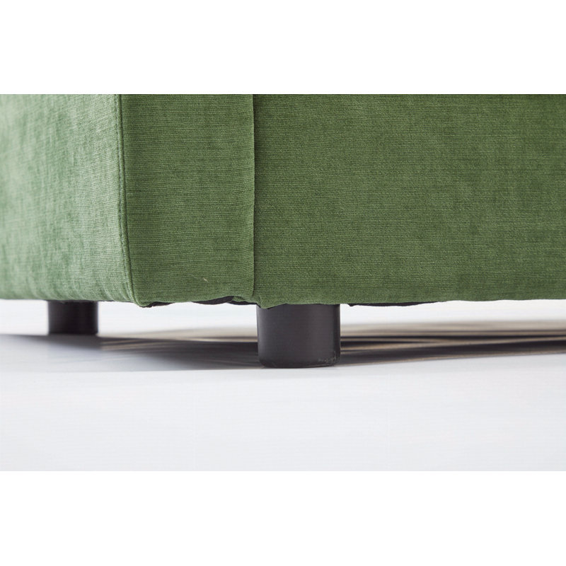 Modular Sectional Sofa, 3-Seater Sofa With Ottoman, Modern L-Shaped Sofa, Green