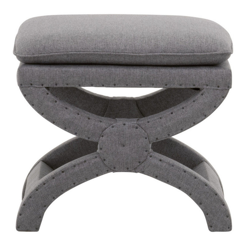 Repose-pieds standard carré de 22,5 po Maalak, Mélange de polyester gris